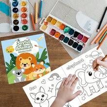 كتاب تلوين للأطفال، كتاب رسم بتصميم حيوانات لطيفة، كتاب ألعاب رسم يدوي DIY للأطفال، دفتر تلوين تعليمي مبكر للأطفال الصغار، هدية حفلة - متعدد الألوان - مشاهدة 9
