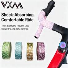 VXM Gradient Color Anti-Slip Wear-Resistant Snowflake Print Road Bike Handlebar Tape, Shock-Absorbing Breathable Comfortable Handlebar Wrap Tape With Bicycle Riding End Caps - Multicolor - View 2