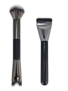 Dual-Ended Makeup Brush Set, Angled Foundation & Contour Brush, Blush, Nose Contour, Highlighter, Multi-Function Tool, Soft Synthetic Bristles, Suitable For Blending & Shaping, Home, Salon, Travel Use, Gift For Women, Girls, Makeup Enthusiasts, Valentine's Day, Mother's Day - Multicolor - View 13