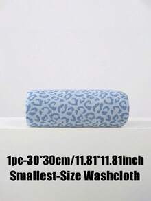 1pc/2pcs/3pcs Luxury Leopard Print Towel Set - Jacquard Coral Velvet, Ultra-Soft Plush Towels, Ideal For Bold Home Decor And Spa Setting - Blue - View 14