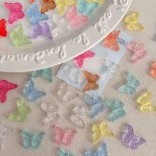 30pcs/Bag Mixed Color Butterfly Acrylic Beads Loose Beads For DIY Handmade Bracelet Necklace Phone Chain Decorative Handicrafts Jewelry Making Supplies - Multicolor - View 9
