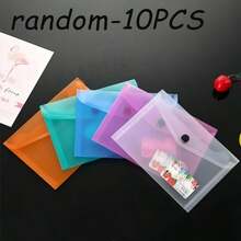 5PCS Transparent Snap Button Document Bags, Portable, PP Material, Multi-Color Options, Suitable For Office Filing, Home Storage, Document Organization, Can Be Used As Christmas Gift, Storage Of Receipts, Back To School Season, School Supplies - Sets - View 11