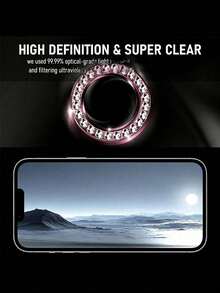 Gorilla Hero 6pcs-Lens Protection Ring [Wine Red Diamond Style] Tempered Glass [Scratch-Resistant] Metal Single Ring Camera Screen Protector Lens Sticker Lens Cover Lens Protection Ring, Waterproof Splash, Anti-Fingerprint Residue, Anti-Bump Scratch, Phone Accessories, Easy Installation For Beginners. Compatible With Iphone Duo/18promax/18pro11/12/13/14/15/16/16 Plus/16 Pro/16 Pro Max/17/17 Air/17 Pro/17 Pro Max Series - Burgundy - View 3