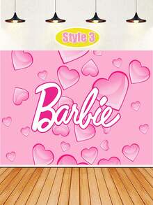 MASSDI Backdrops, Personalized Polyester Birthday Backdrop, Pink Themed Character Print, Multiple Pattern Selections, Wrinkle-Resistant Fabric, Foldable Lightweight Banner, Party Decor, Photo Booth Background, Celebration Ornament, Event Gift - Multiple Styles - View 6