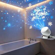 1PC LED Snowflake Projection Light, 360 Degree Rotating Dynamic Projection Night Light, USB Powered Adjustable Angle Stage Light, Indoor Holiday Decoration, Suitable For Room, Christmas, Easter And Party Decoration - Projector Light - View 3