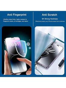 5PCS Anti-Spy Privacy Screen Protector, Scratch Resistant Tempered Glass Full Coverage Glass Compatible With 18 17 16 15 14 13 12 11 Pro Max XR X XS Max Plus Anti-Fingerprint Phone Protective Mobile Screen Protector Film, Shockproof - Black - View 4