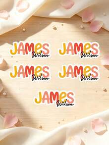 Customized Name Stickers, Personalized Stickers, Waterproof And Scratch-Resistant, Hollow Effect, Suitable For Cups, Personal Items, Lunch Boxes, Books, Computers, Phones, Coffee Mugs, Phone Cases, Ceramic Cups, Water Bottles, Holographic - Multicolor - View 26