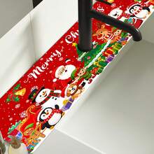 1pc Christmas Faucet, Snowman Pattern, Sink Faucet Absorbent Mat, Drainage Mat, Suitable For Kitchen, Bathroom Sink, Countertop, Drainage Mat, Diatomaceous Earth Material, Trimmable, Quick-Dry Mat - Multicolor - View 5