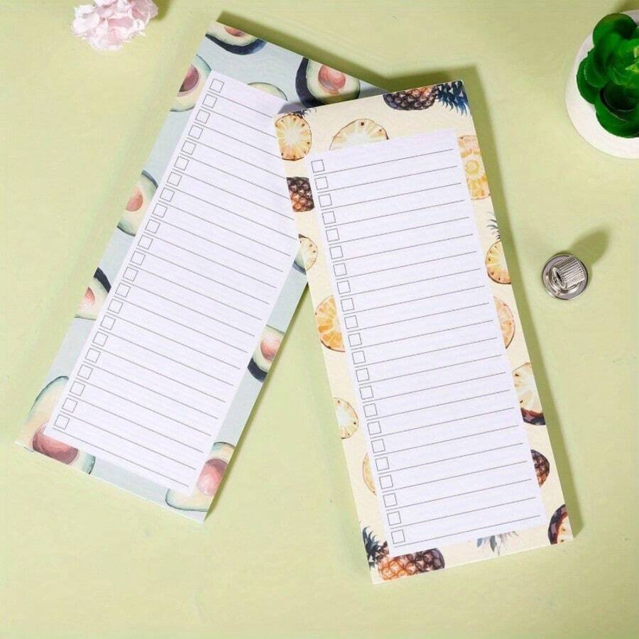 165pcs/Fruit Print Magnetic Fridge Notepad, Grocery Shopping Checklist To‑Do List Memo Pad, Household Refrigerator Planner Stationery (Random Style),Essential For School, Halloween, Christmas Gifts - one-size - View 1
