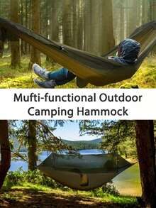 1pc Nylon Hammock With Mosquito Net | Breathable & Quick-Drying, Portable, Indoor/Outdoor Use, Perfect For Camping, Hiking, Backpacking, Travel, Backyard, Beach, Ideal Choice For Camping - Multicolor - View 5