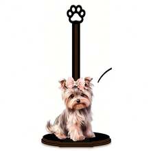 Tempat Tisu Dapur Akrilik Motif Yorkshire Terrier dengan Pengait Jejak Kaki, Alas Stabil, Desain Yorkshire Terrier yang Lucu, Rak Gulungan Tisu Dapur untuk Meja, Dapur dan Kamar Mandi, Pengatur Penyimpanan, Tisu Dapur Tidak Termasuk - MultiWarna - View 5