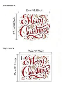 1pc Christmas Theme Letter Wall Sticker, Christmas Decoration, Christmas Background Wall Sticker, Door Sticker, Refrigerator Sticker, Home Decor, Removable Self-Adhesive, Suitable For Bathroom, Living Room, Bedroom, Kitchen - A - View 6