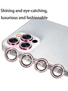 Gorilla Hero 6pcs-Lens Protection Ring [Wine Red Diamond Style] Tempered Glass [Scratch-Resistant] Metal Single Ring Camera Screen Protector Lens Sticker Lens Cover Lens Protection Ring, Waterproof Splash, Anti-Fingerprint Residue, Anti-Bump Scratch, Phone Accessories, Easy Installation For Beginners. Compatible With Iphone Duo/18promax/18pro11/12/13/14/15/16/16 Plus/16 Pro/16 Pro Max/17/17 Air/17 Pro/17 Pro Max Series - Burgundy - View 5