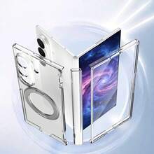 VIETAO 360度旋轉隱形支架透明材質手機殼，相容 Galaxy Z Fold 8 Ultra 7 6 5 4 Fold7，相容 iPhone Duo - 無色 - 查看 9