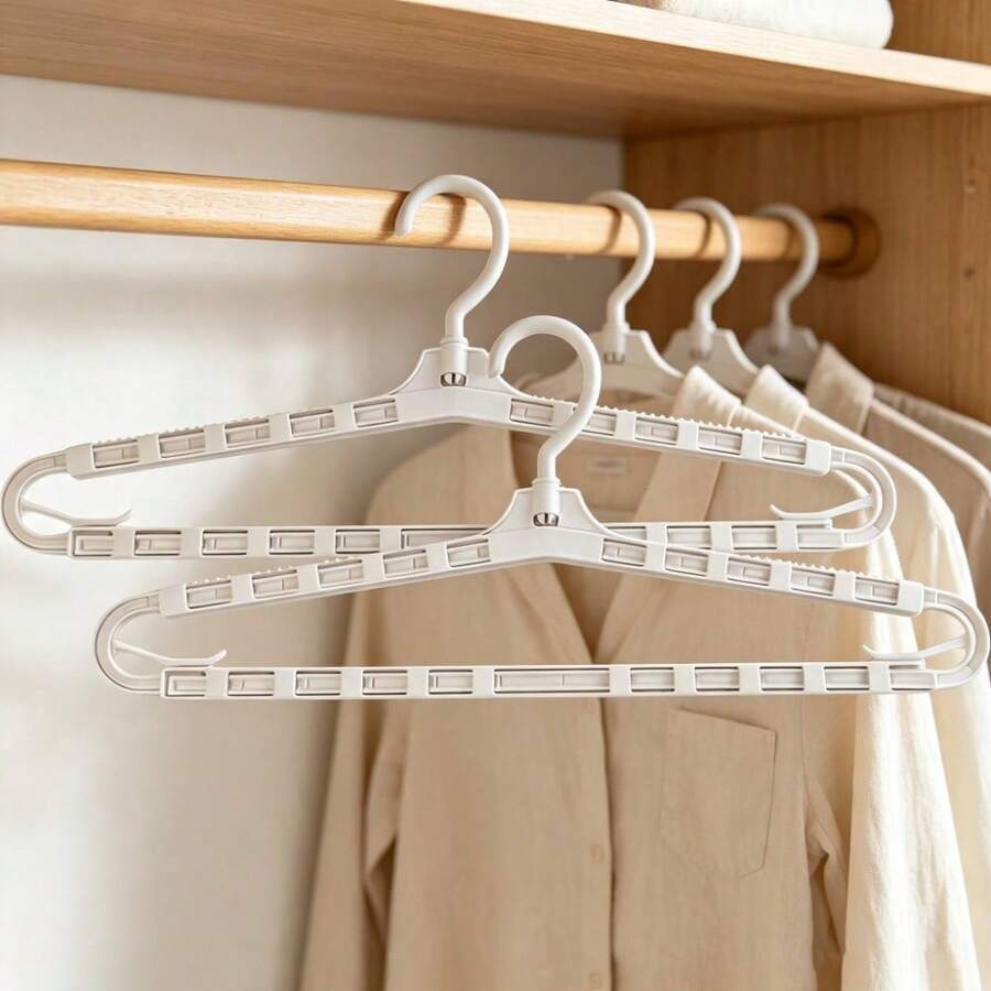 2 piezas Perchas giratorias y extensibles de 360° con ganchos no giratorios, estante colgante duradero para almacenamiento en armario que ahorra espacio, diseño minimalista resistente y suave, adecuado para organización de armario y cuarto de lavandería - Multicolor - Ver 1