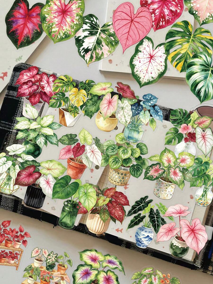 50pcs Colorful Taro Stickers For Journal, Diary, Scrapbook, Planner, Suitcase, Envelope, Greeting Card, Notebook, Tablet, Water Bottle - Colorful Taro Planner - View 1