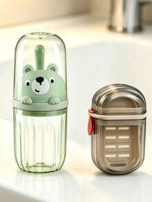 Cute Cartoon Travel Toothbrush Cup, Portable Leak-Proof Toothpaste Storage Box, Detachable Plastic Mouthwash Cup, Suitable For Business Travel, Camping, Bathroom, Home Use - Multicolor - View 7