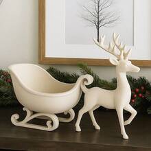 1pc Reindeer Sleigh Christmas Ornament Bowl, Dual-Purpose Holiday Tabletop Storage Decor, Creative Christmas Desktop Decoration Bowl, Suitable For Coffee Table, Dining Table, Entryway, Living Room, Holiday Party Home Atmosphere Decoration - Multicolor - View 4