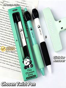 1/2PCS ABCD Decision Pen 0.5mm Retractable Click Pen With Rotating Random Selector Smooth Black Ink Multiple Choice Fun Pen Comfortable Grip Portable Learning Essential Suitable For Classroom Learning Office Supplies Student Gift - Multiple Styles - View 8