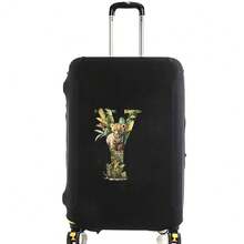 Elastic Luggage Cover, Jungle Tiger Letter Print Luggage Protective Cover, Stretchable Dust-Proof Scratch-Resistant Reusable Travel Cover, Suitable For 18-32 Inch Luggage - Black - View 102