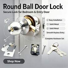 304 Stainless Steel Invisible Door Lock, Double-Sided Hidden Handle Lock With Round Handle, Embedded Invisible Door Hardware, Suitable For Interior Doors, Home And Office - Multicolor - View 7