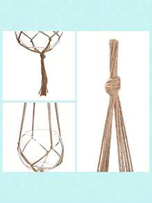 2pcs Brown Hanging Plant Holder, Tassel Plant Hanger, Flower Pot Rack - Indoor Balcony Rack, Outdoor And Garden Supplies - Multiple Styles - View 10