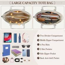 NEWHEY Tote Bags For Women PU Shoulder Bag Large Capacity Purses And Handbags With Removable Small Pouch - Beige - View 4