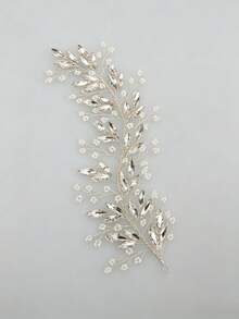 1 buah Bando Elegan Berhiaskan Rhinestone & Manik-Manik, Cocok untuk Pernikahan, Sehari-hari, Pesta & Liburan, Aksesori Rambut Pengantin - Perak - View 4