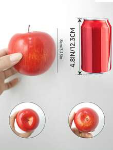 8/6/4/1pc Realistic Artificial Apples, Lifelike Fake Fruit Decor, Lifelike Apple Ornaments, Suitable For Wedding, Living Room Decor, Kitchen Decor, Realistic Artificial Fruit Party Props, Home Decor, Room Decor, Party Decor, Birthday Party Decor, Tabletop Decor - Red - View 10