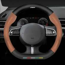 PU Artificial Leather Suede Car Steering Wheel Cover With Inner Ring - Sporty Fashion Design, All-Season Unisex, Soft And Comfortable, Perfect Gift For Friends, Family And Couples - Multicolor - View 10
