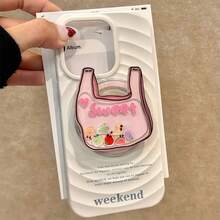 Japanese & Korean Style Pink Fruit Bag Magnetic Phone Stand Compatible With MagSafe, Strong Adsorption Desktop Slouchy Bracket - Multicolor - View 2