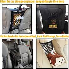 1 Pack, Let Your Kids And Pets - Dog Car Mesh Barrier With Automatic Mesh Organizer And Retractable Storage Bag, For Dog Car Seat, Car Seat Cover, Pet Car Seat - A - View 5