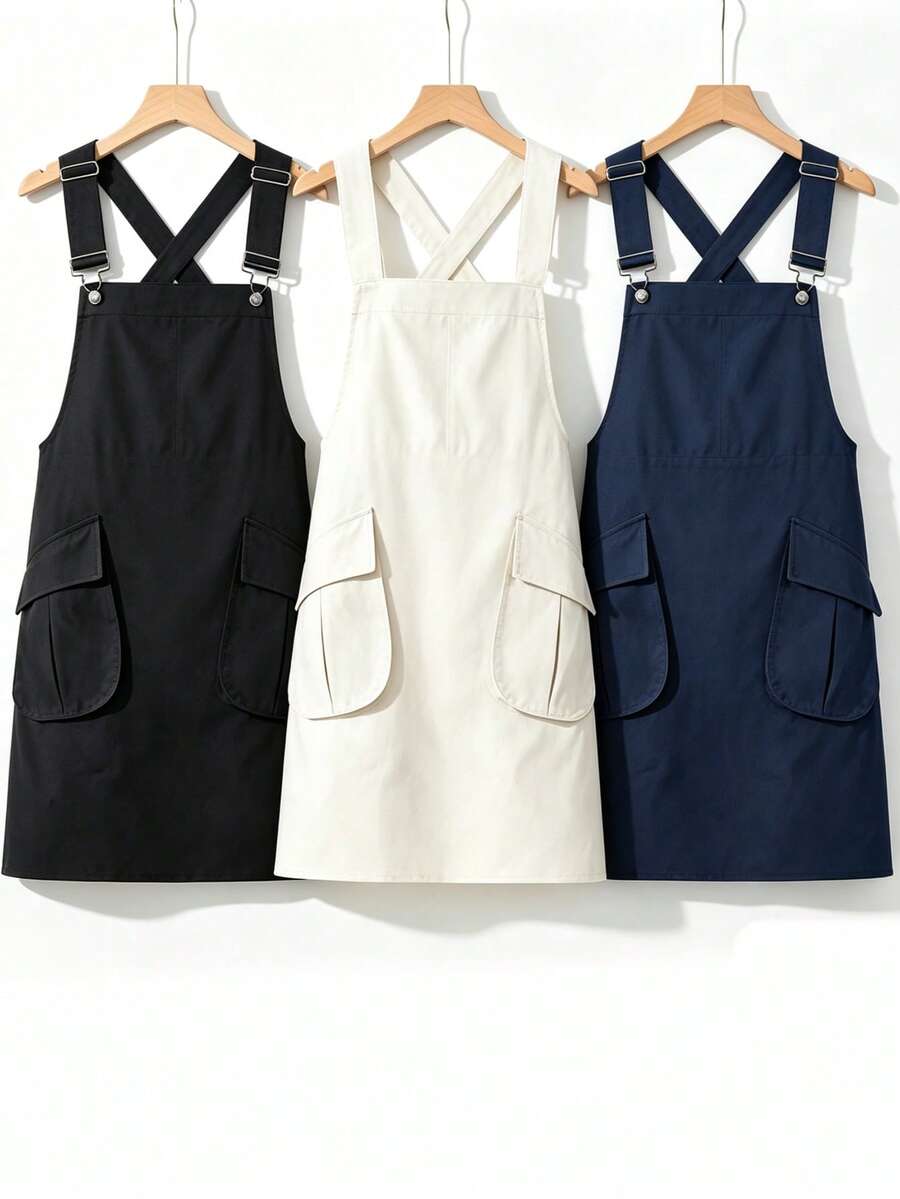 1pc Adjustable Strap Apron With Buckle, Large Pocket For Convenient Storage, Suitable For Home Kitchen, Cooking, Painting, Coffee Brewing, Floral Arrangement, Indoor And Outdoor Use, Unisex, High Quality, Durable, Perfect Holiday Gift