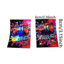100Pcs Resealable Zip Lock Mylar Bags - Smell Proof Reusable Plastic Pouches For Gift Small Items Storage, Party Favor Packaging, Laser Holographic Foil Pouch - Multicolor - View 2