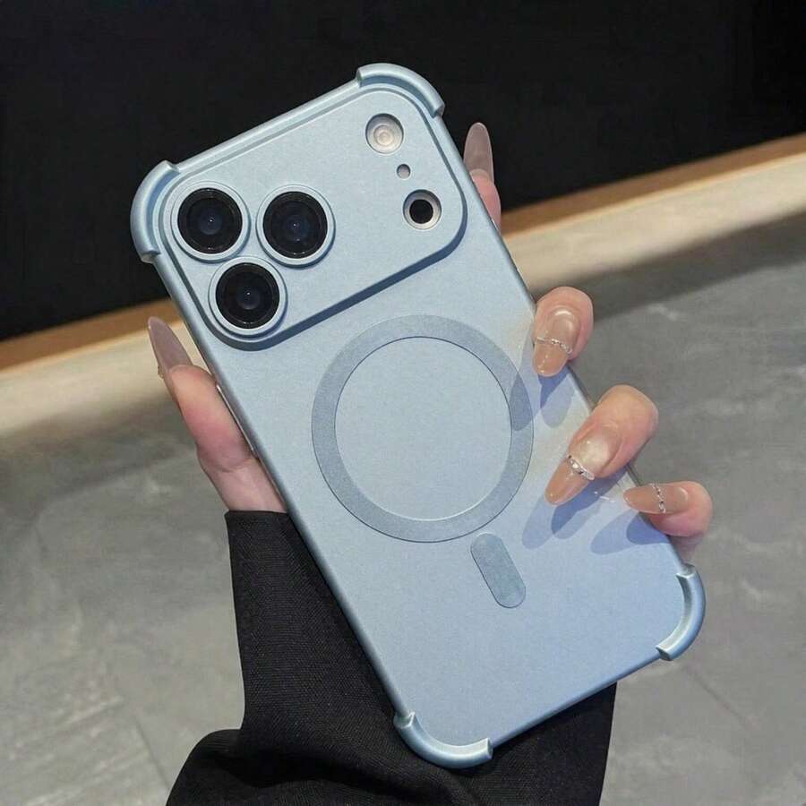 Magnetic Shockproof Phone Case Compatible With Iphone 18 Pro Max 17 16 15 14 13 Pro,Four Corner Protrusion Protection,Wireless Charging Back Cover - Sky Blue - View 1