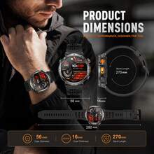 JIAYAOO Men's Outdoor GPS Smart Watch, GPS+Beidou Dual-Frequency Positioning, LED Flashlight, 3ATM Waterproof, 850mAh Battery, Wireless Calling, Reminder, GPS Tracking, 100+ Sports Modes, Compass, Fitness Tracker, Suitable For IOS And Android - View 5
