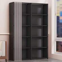 1pc Multi-Functional Storage Rack, Freestanding Metal Wardrobe Organizer With Dust Cover, Suitable For Home, Office, Classroom, Dormitory, Space-Saving Bedroom Storage Unit, Christmas, Halloween Entryway Organizer - Multicolor - View 5