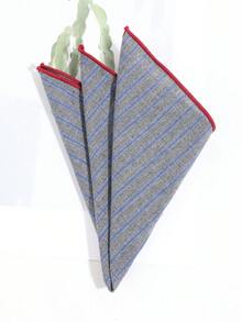 1pc Vintage Floral Pattern Men's Pocket Square, Business Casual Suit Pocket Square, Banquet Wedding Suit Decorative Handkerchief Accessory - Grey - View 2