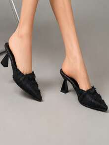 New Autumn Spring 1 Pair Fashion Pointed Toe Women's High Heels Suitable For Party, Ball, Gathering, Wedding, Office - Black - View 5