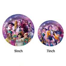 50/20/10/1pc/K-POP Girl Group Theme Disposable Tableware Set [7-Inch Paper Plates, 9-Inch Paper Plates, Napkins] - Suitable For 10 People, Perfect For Birthday Parties, Weddings, Theme Parties, Family Picnics - Multicolor - View 2