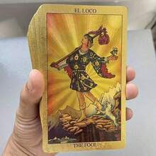 1PC New Spanish Oracle Tarot Cards White Cat Wheel Of Year Tarot Cards Sun Back Plastic PVC Waterproof Card Game Tabletop Card Game Destiny Tarot - Multicolor - View 2