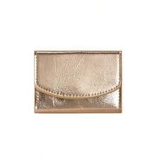 Y2K Metallic Shimmer Small Trifold PurseSnap Closure Multi-Card Slots Wallet - Multicolor - View 15