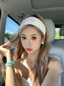 French Style Versatile Mesh Lace Headscarf Hat For Women, Breathable Hollow Wide Band Hairband, Elastic Headwrap For Photography - Multicolor - View 1