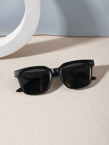 1 PC Men's Classic Square Fashion Glasses Solid Color Lightweight Frame Polarized Lens Casual Cool For Party Holiday Casual Occasions With Glasses Box - Multicolor - View 7