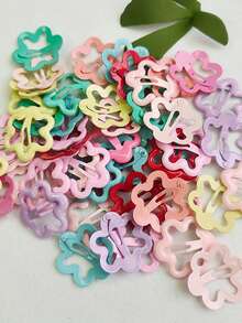 20/30/40/50pcs Random Color Cute Colorful Flower Hair Clips Set, Y2K Holiday Hair Accessories, Suitable For Girls Daily Wear - Multicolor - View 7