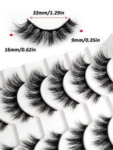 Sibeuna 10 Pairs Fluffy Thick False Eyelashes, Dramatic Volume, Soft And Plush, Suitable For Daily Makeup, Reusable, Gift For Women And Girls, Perfect For Beginners And Party, Holiday Eye Makeup - Black - View 4