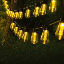 1 Set 8M/20LED 11M/30LED Or Waterproof Solar Powered Papaya Shaped String Lights, Warm White LED Fairy Garland Lights, 8 Lighting Modes, For Outdoor Garden Yard Pathway Railing, Party Camping Home Holiday Patio Backyard Ornament Background Decoratio - Solar Papaya Lamp - View 6