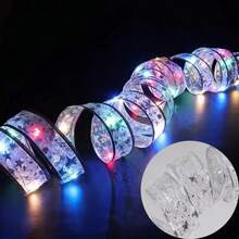 20/50/100LED Christmas Ribbon With Lights Battery Powered Indoor String Lights Xmas Tree Accessories Decoration For Christmas New Year - Christmas Ribbon Light String-battery - View 14