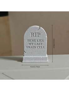 Creative Tombstone Desktop Ornament, Funny "My Last Brain Cell" Miniature Decoration, Workplace Office Colleague Prank Stress Relief Gift, Modern Home Aesthetic Desk Sculpture Decor - Multicolor - View 2