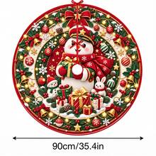 1件 3D可愛雪人圖案聖誕樹裙，優雅配色節日裝飾，5種尺寸，中性節日禮物，適用於居家與派對聖誕裝飾 - 立體可愛大雪人 - 查看 13